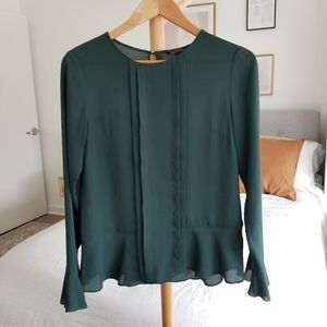 Banana Republic green flowy blouse